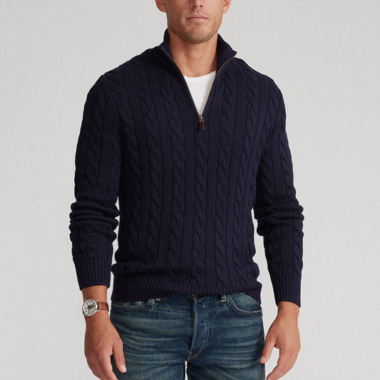 Burlane Half-zip Cable-knit sweater