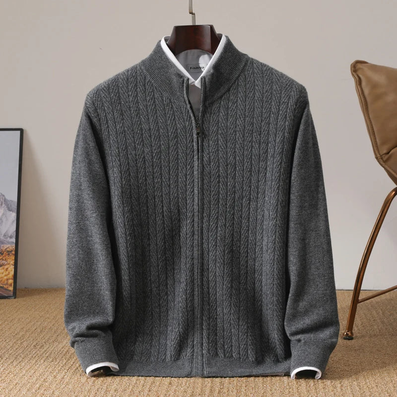 Burlane 100% Merino Wool Full Zip Jumper