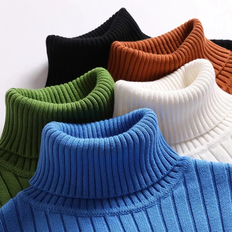 Burlane Ribbed Knit Turtleneck Sweater