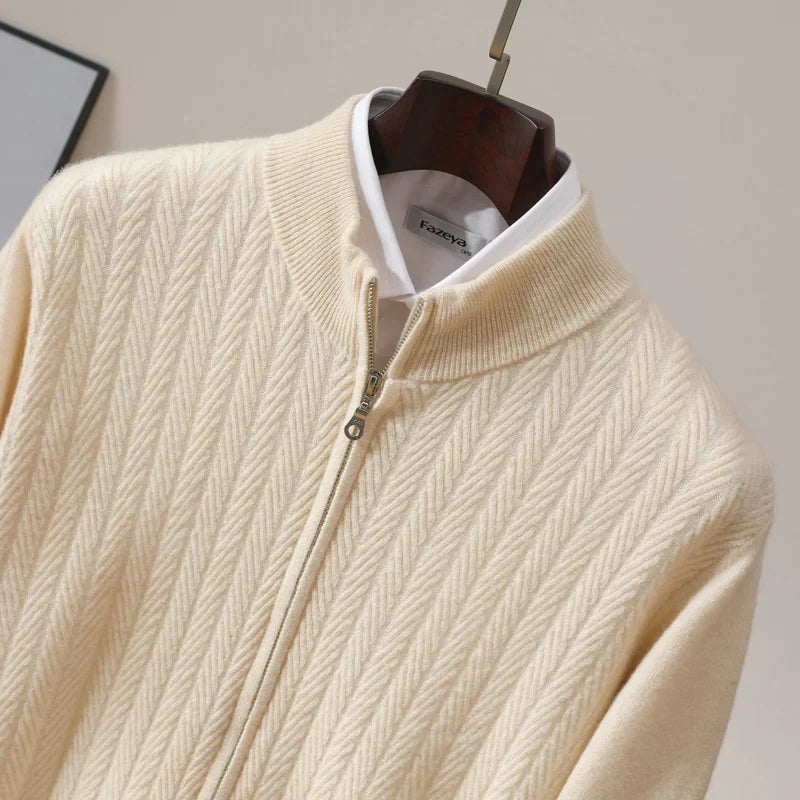 Burlane 100% Merino Wool Full Zip Jumper