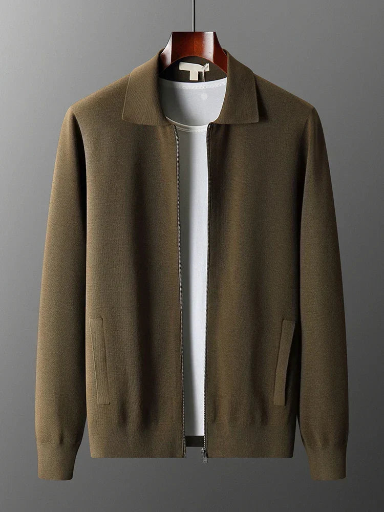 Burlane Men’s Cashmere Knitted Zip-Through Jacket