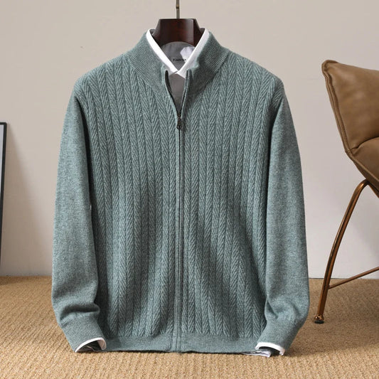 Burlane 100% Merino Wool Full Zip Jumper