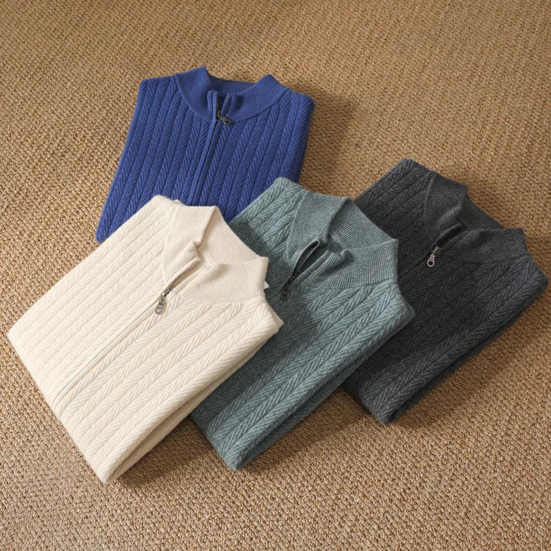 Burlane 100% Merino Wool Full Zip Jumper