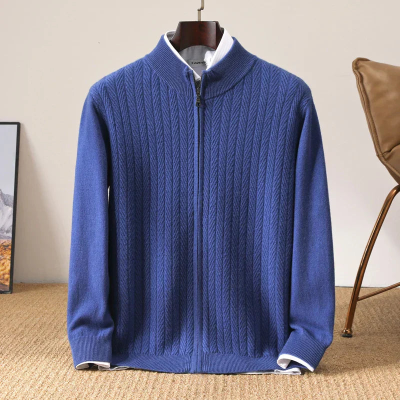 Burlane 100% Merino Wool Full Zip Jumper