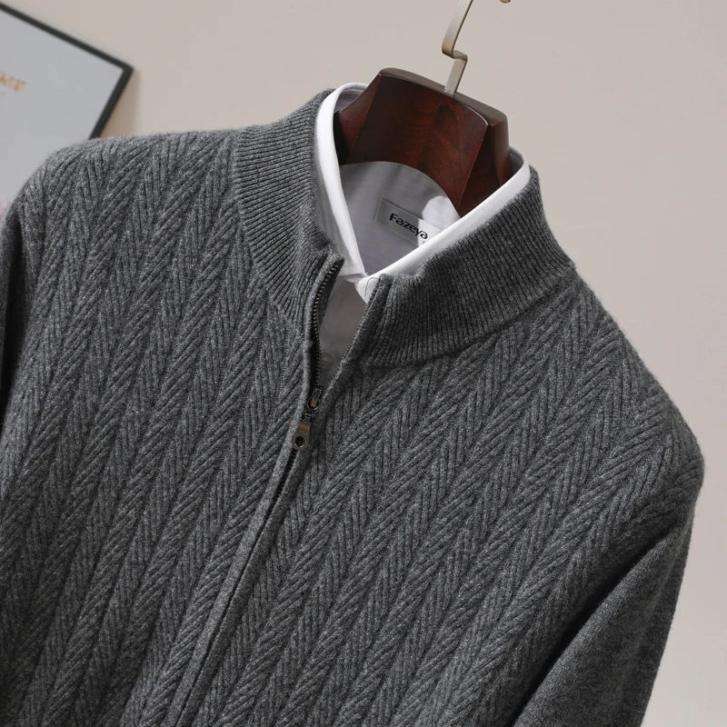 Burlane 100% Merino Wool Full Zip Jumper