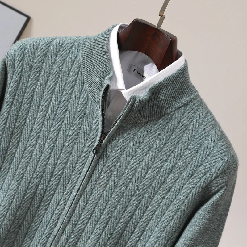 Burlane 100% Merino Wool Full Zip Jumper