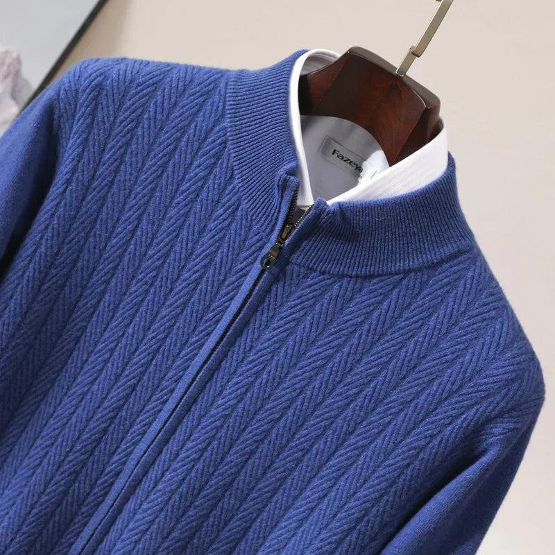 Burlane 100% Merino Wool Full Zip Jumper
