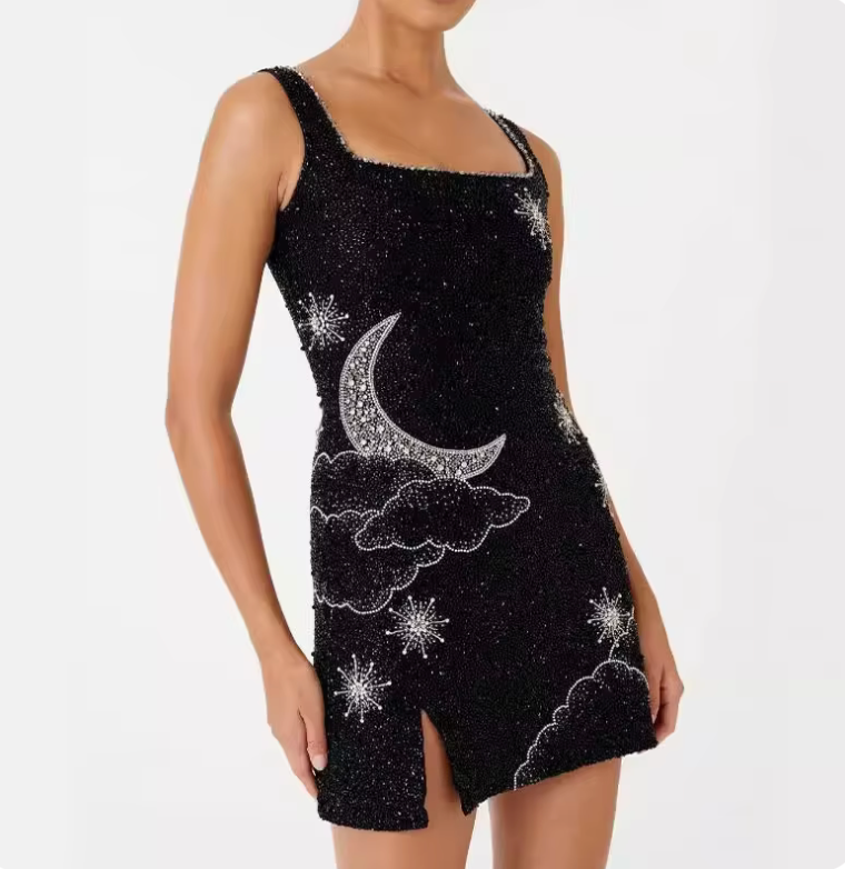 PHOEBE | MINI SEQUIN SPLIT DRESS