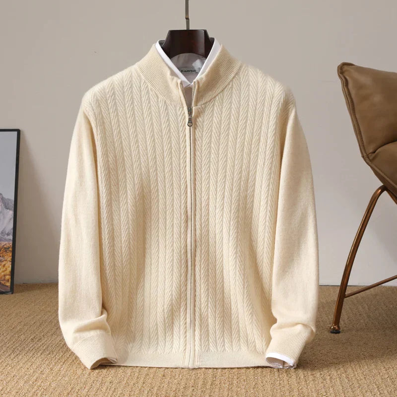 Burlane 100% Merino Wool Full Zip Jumper