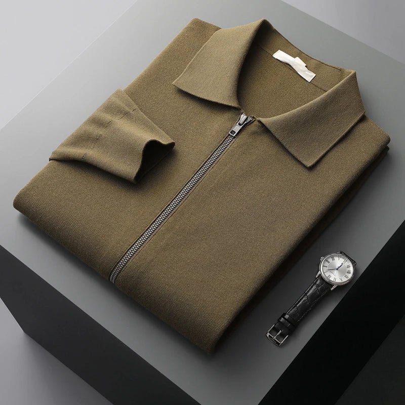 Burlane Men’s Cashmere Knitted Zip-Through Jacket