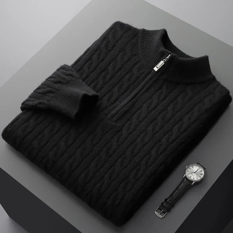 Burlane 100% Cashmere Quarter-Zip Sweater