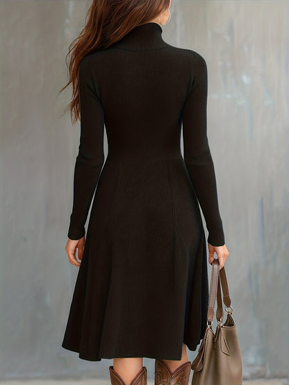 ZINNIA | ZIPPERED LONG SLEEVE DRESS WITH STRETCH FABRIC
