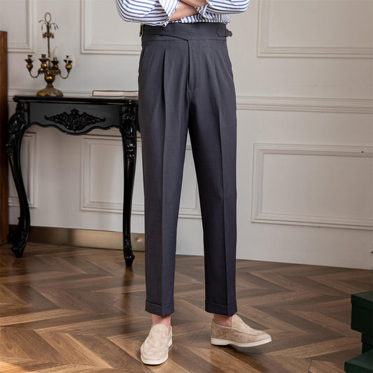 Burlane Straight Leg Pleated Trousers