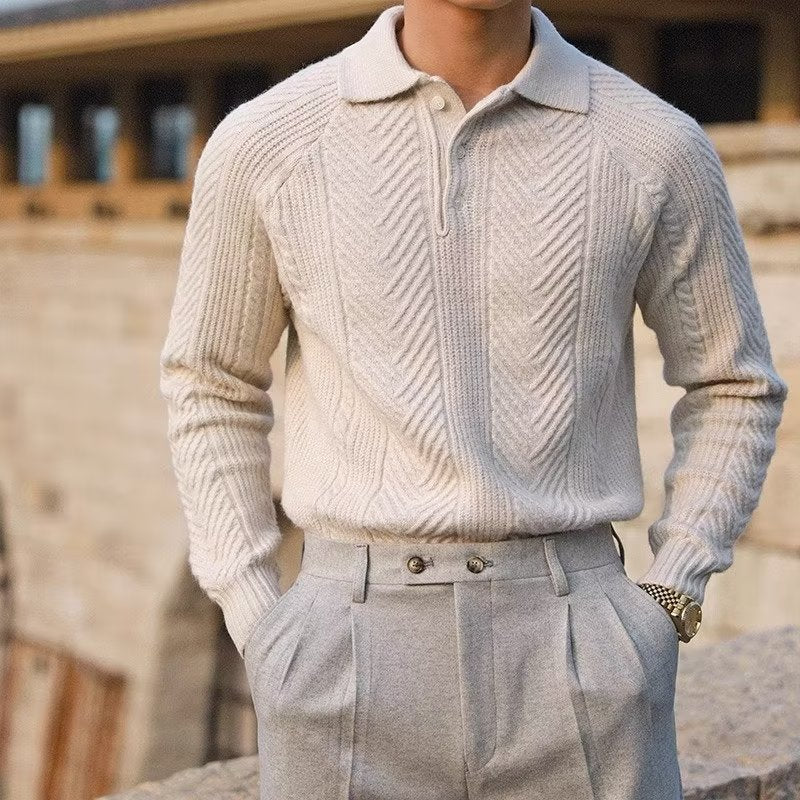 Burlane Knitted Polo Thermal Sweater