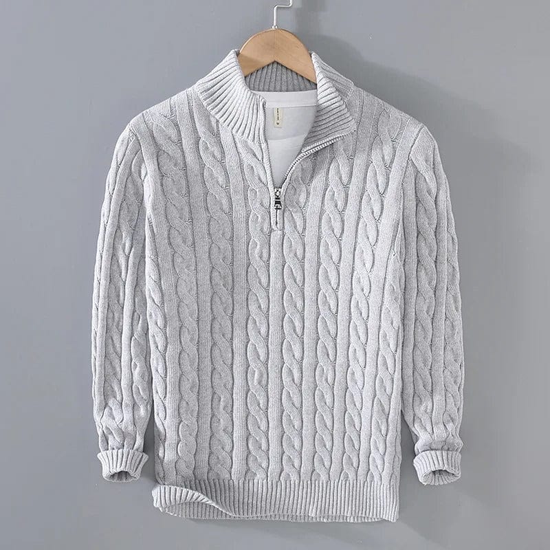 Burlane Half-zip Cable-knit sweater