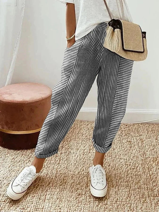 VEYRA | STRIPED RELAXED TROUSERS