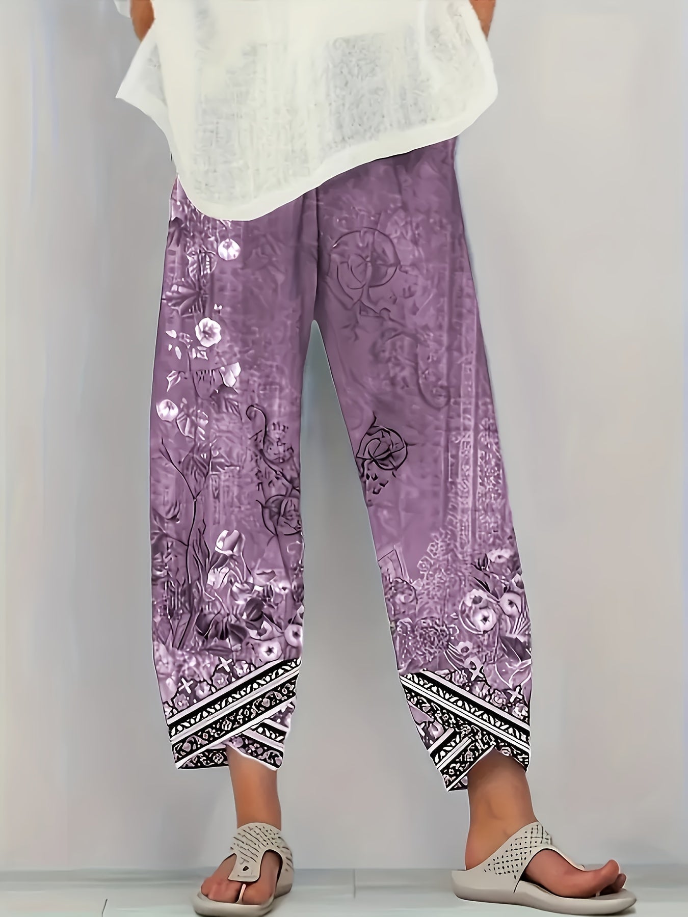 BRIELLE | BOTANICAL WIDE-LEG TROUSERS