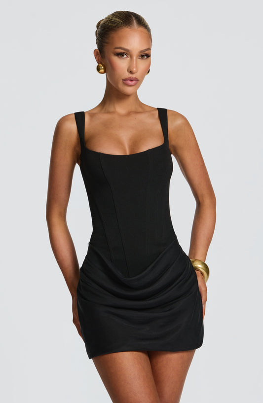CORNELIA | BLACK MINI DRESS
