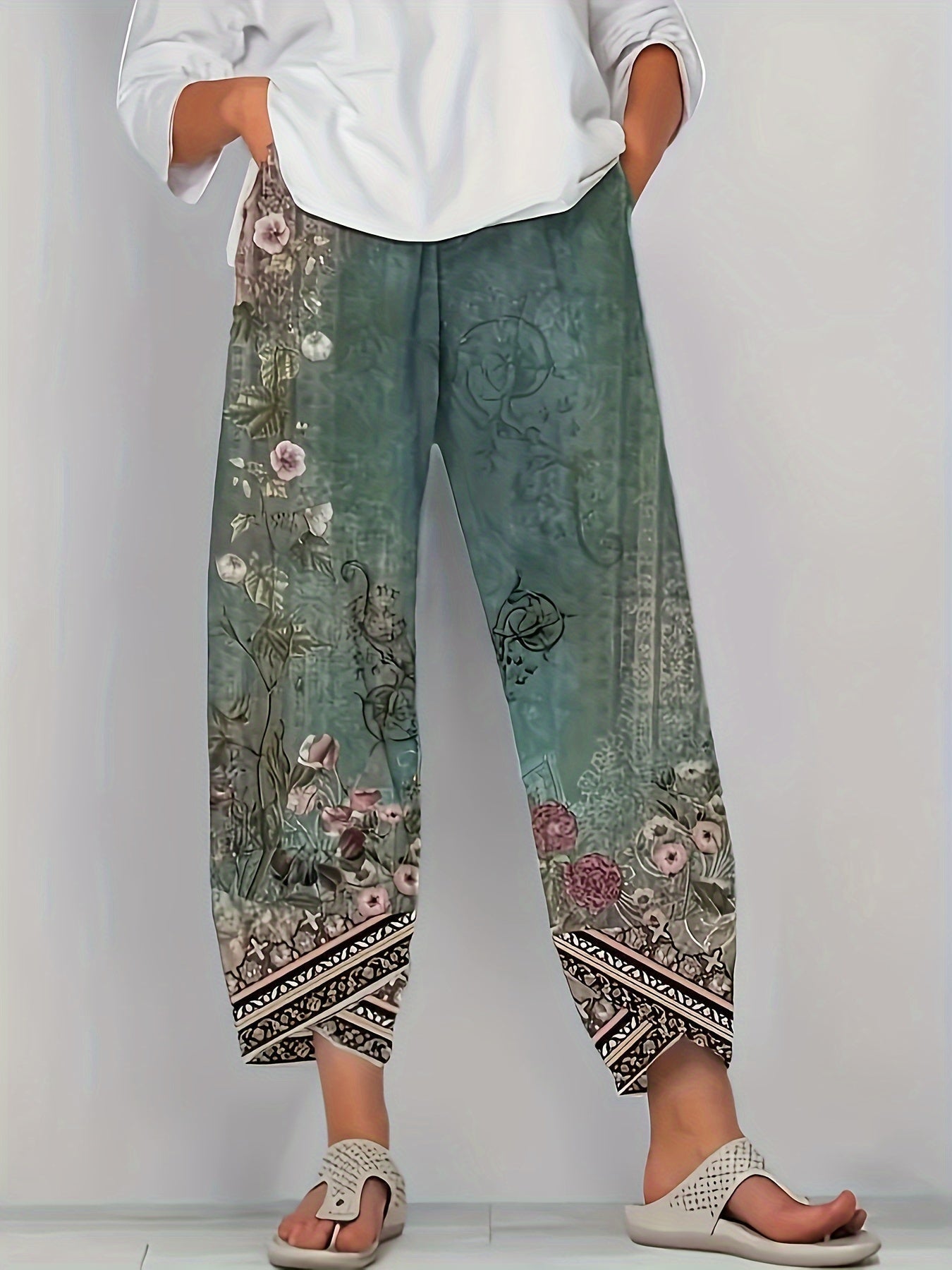 BRIELLE | BOTANICAL WIDE-LEG TROUSERS