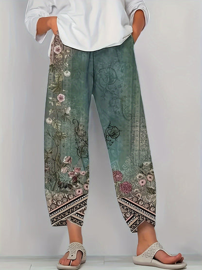 BRIELLE | BOTANICAL WIDE-LEG TROUSERS