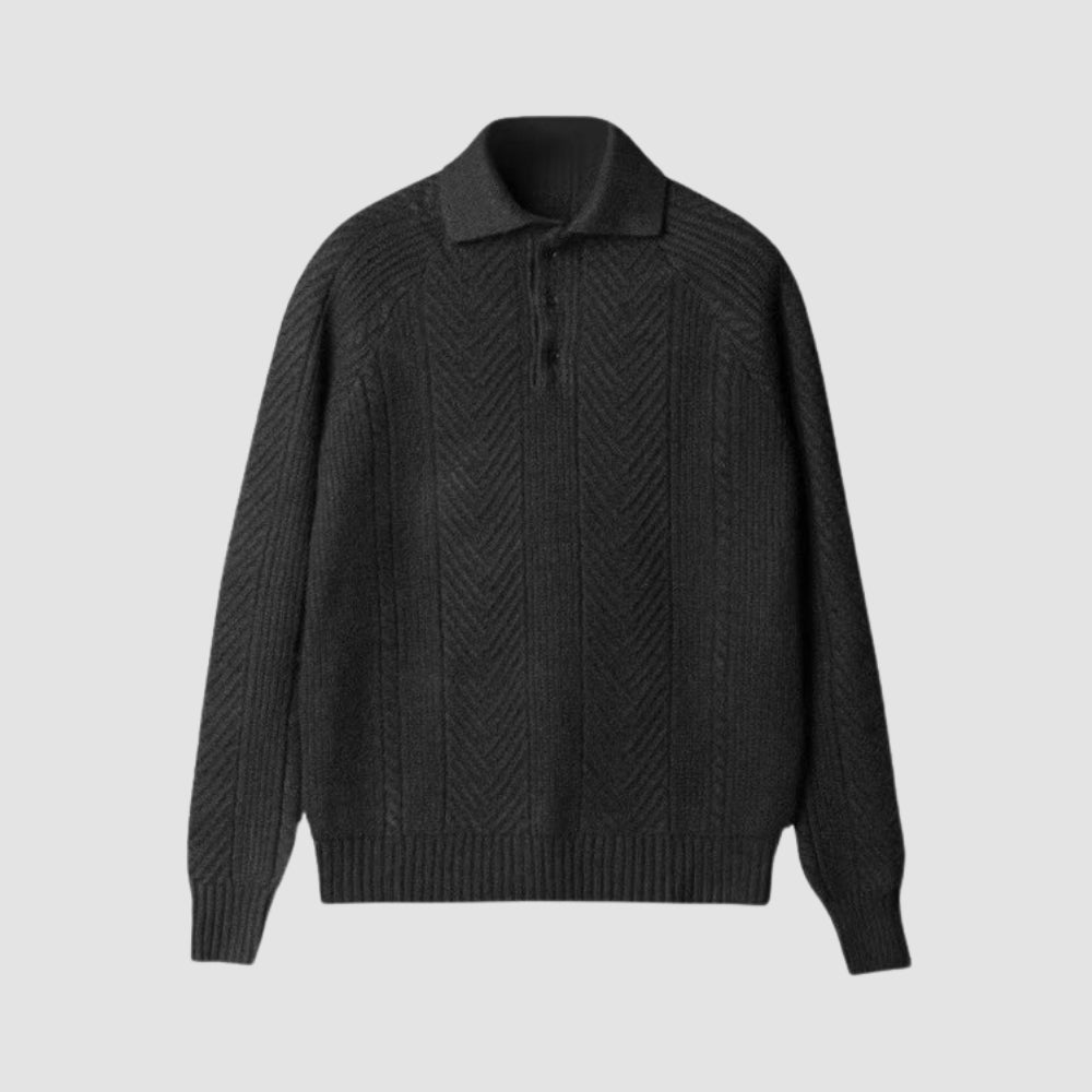 Burlane Knitted Polo Thermal Sweater